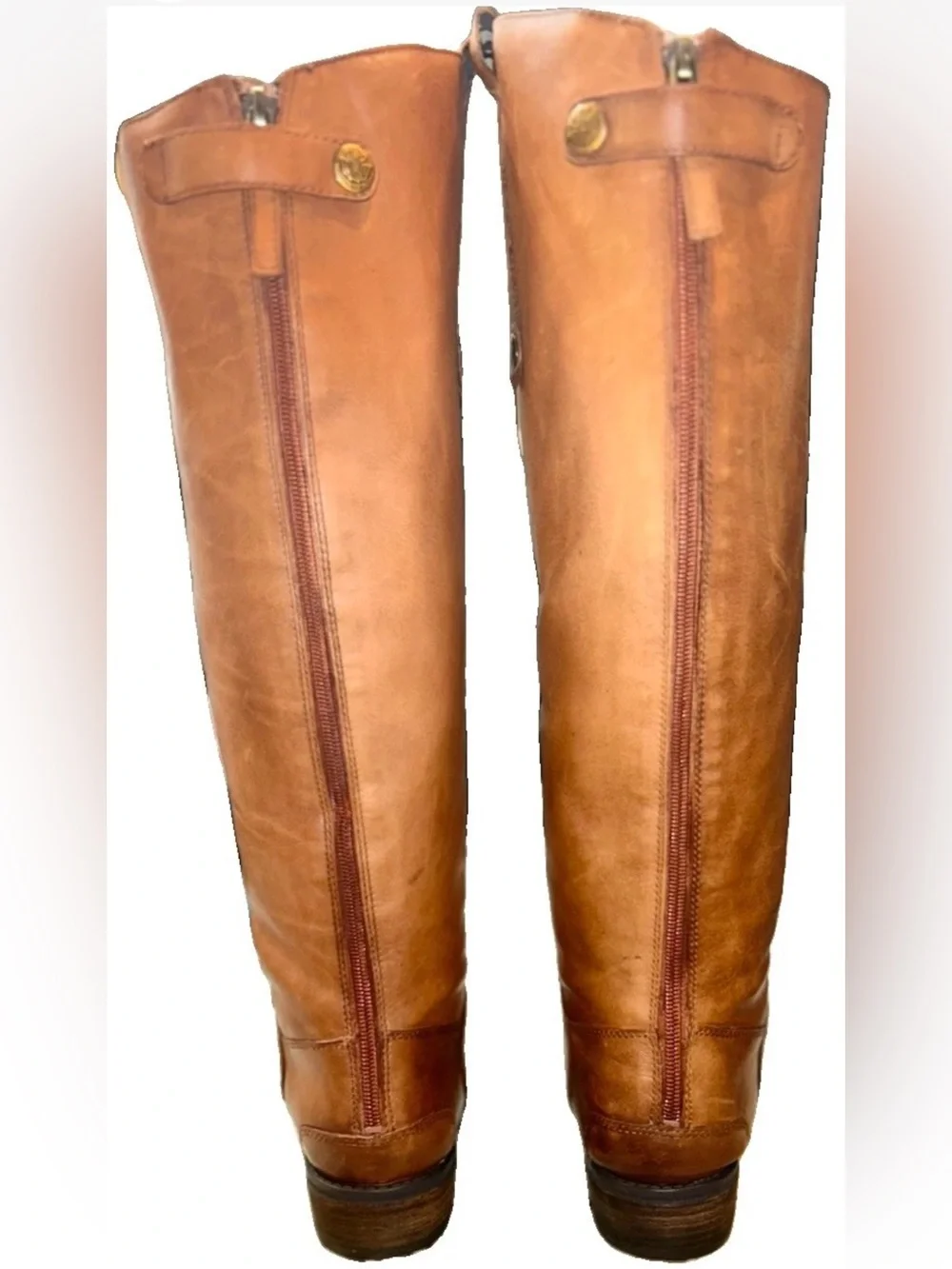 Sam Edelman Penny Whiskey Tan Leather Tall Knee High Riding Boots Women's 9.5M